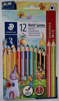 Steadtler farveblyanter Jumbo 12 + blyantspidser